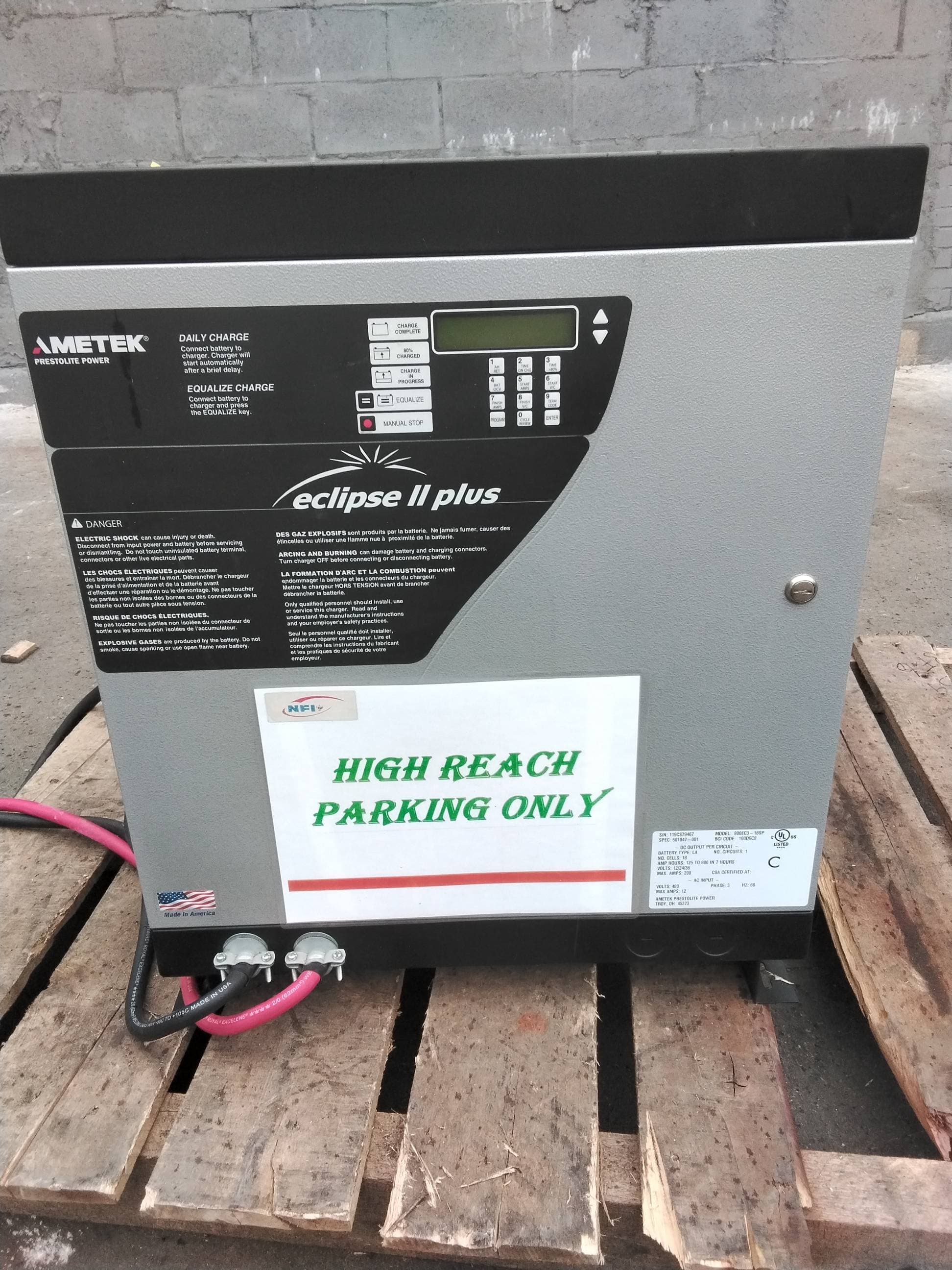 Ametek Prestolite Power 800EC3-18SP 36V Industrial Forklift Battery Charger #174