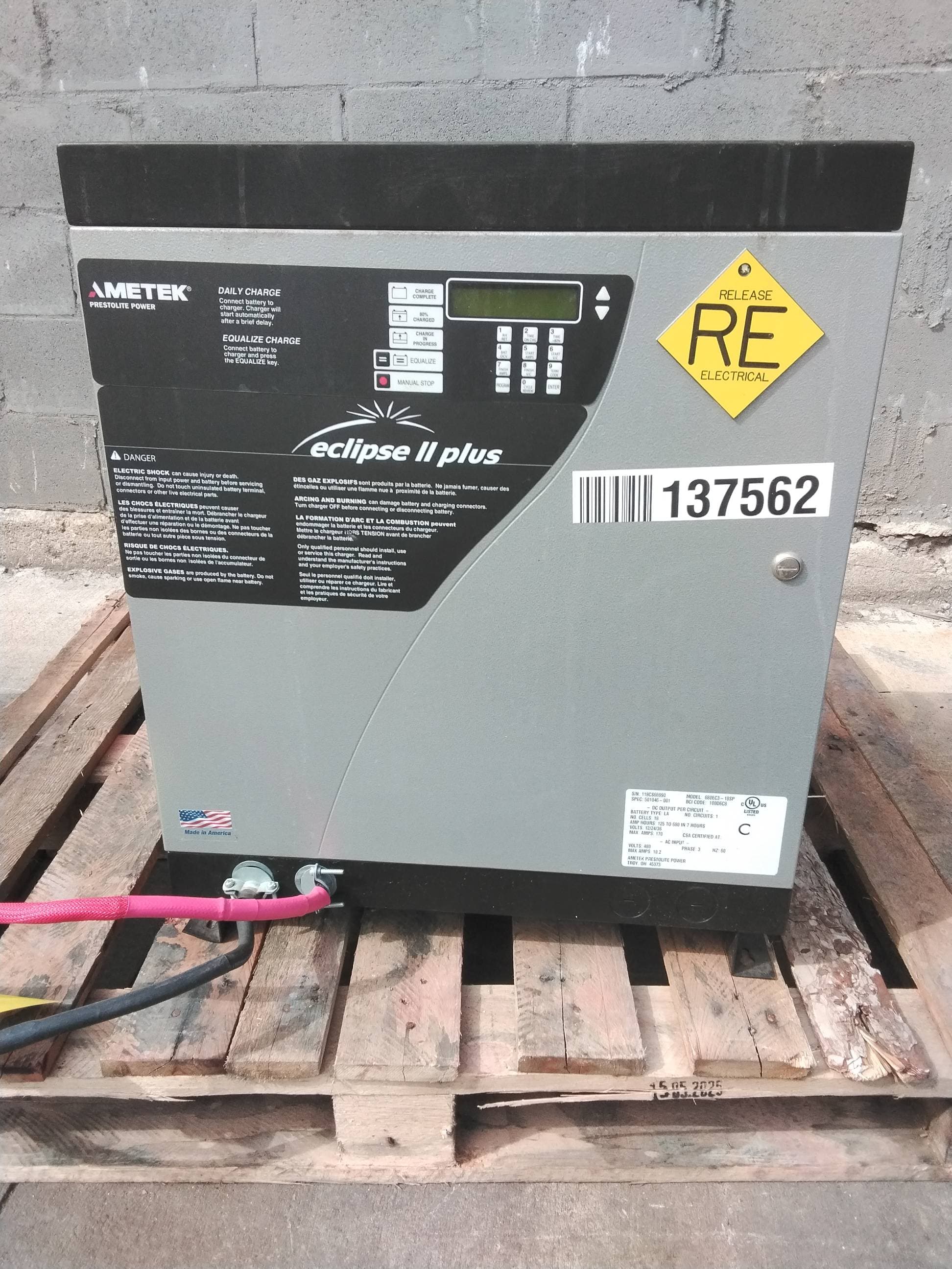 AMETEK Prestolite Power Eclipse II Plus Model: 680EC3-18SP Industrial Forklift Battery
